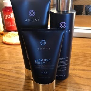 Monat shampoo, conditioner, blow out cream